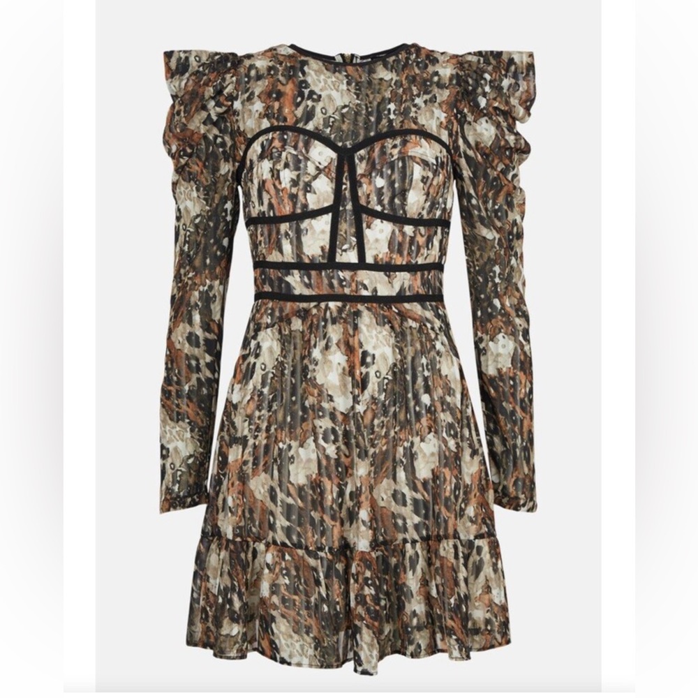 Karen Millen - tape detail animal print dress- size US6